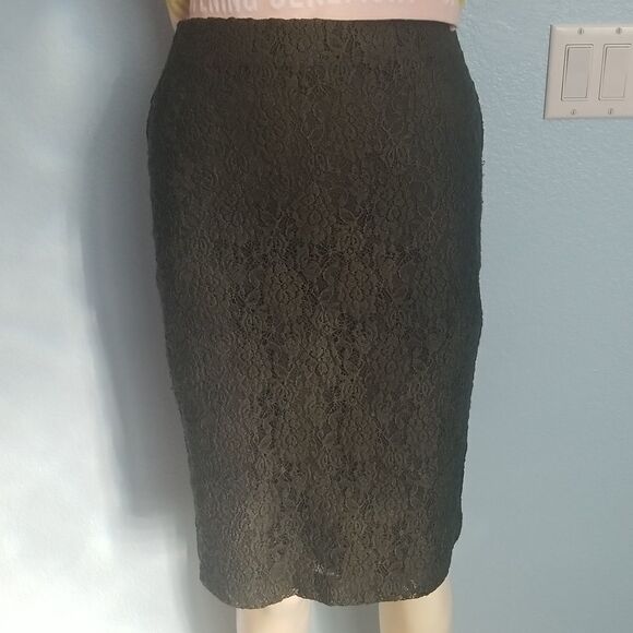 Ann Taylor green lace skirt - Picture 8 of 9